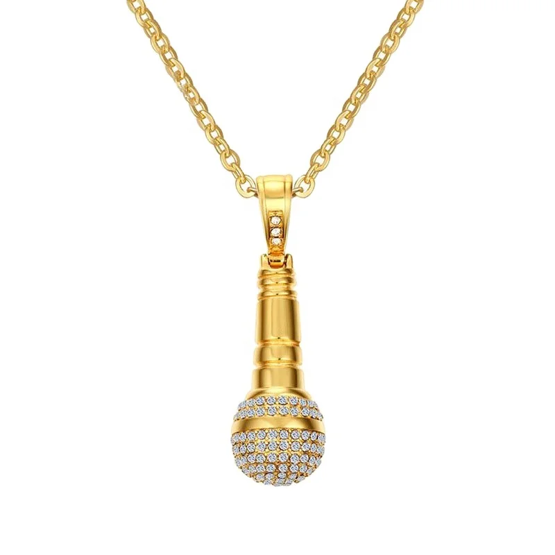 Hip Hop Crystal Long Chain Design Personalize Microphone Shape 316L Stainless Steel Pendant Necklace, Gold,silver
Hip Hop Crystal Long Chain Design Personalize Microphone Shape 316L Stainless Steel Pendant Necklace, Gold,silver
