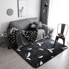 Feather Pattern Nordic Abstract Style Modern Design 3d Cute Carpet For Living Room