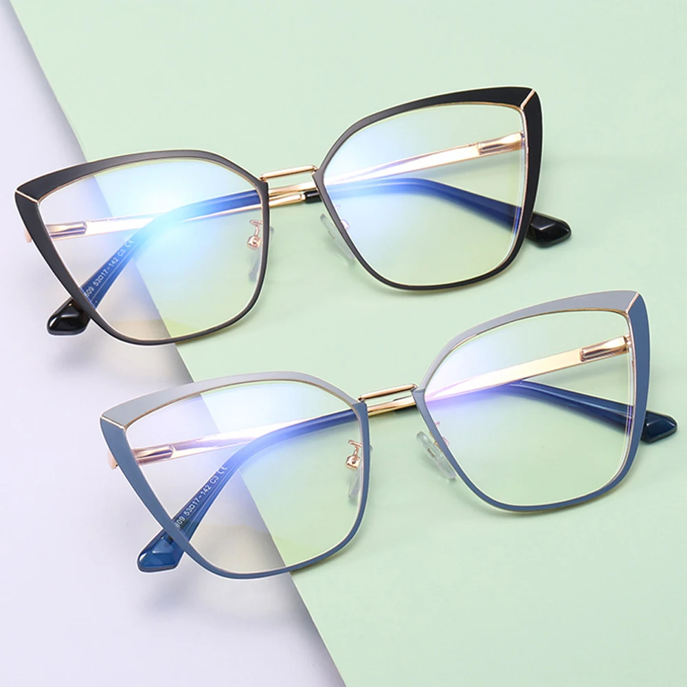Fashion ladies cat eye glasses frames optical gold black metal womens bluelight glasses
Fashion ladies cat eye glasses frames optical gold black metal womens bluelight glasses