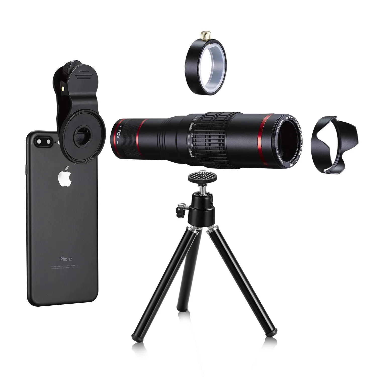 Professional cell phone camera lens HD 4K 22x Camera Zoom Optical Telescope phone camera lens, Black
Professional cell phone camera lens HD 4K 22x Camera Zoom Optical Telescope phone camera lens, Black
