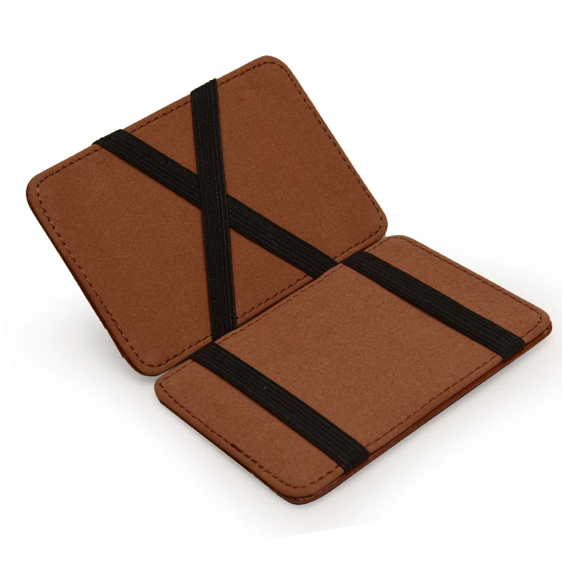 Stock PU leather 4 card slot magic wallet with elastic band cash holder wallet, Black, brown, dark brown
Stock PU leather 4 card slot magic wallet with elastic band cash holder wallet, Black, brown, dark brown