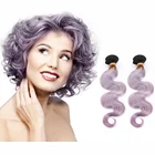 100% natural human hair extension manufacturers brazilian virgin gray body wave human hair extensions