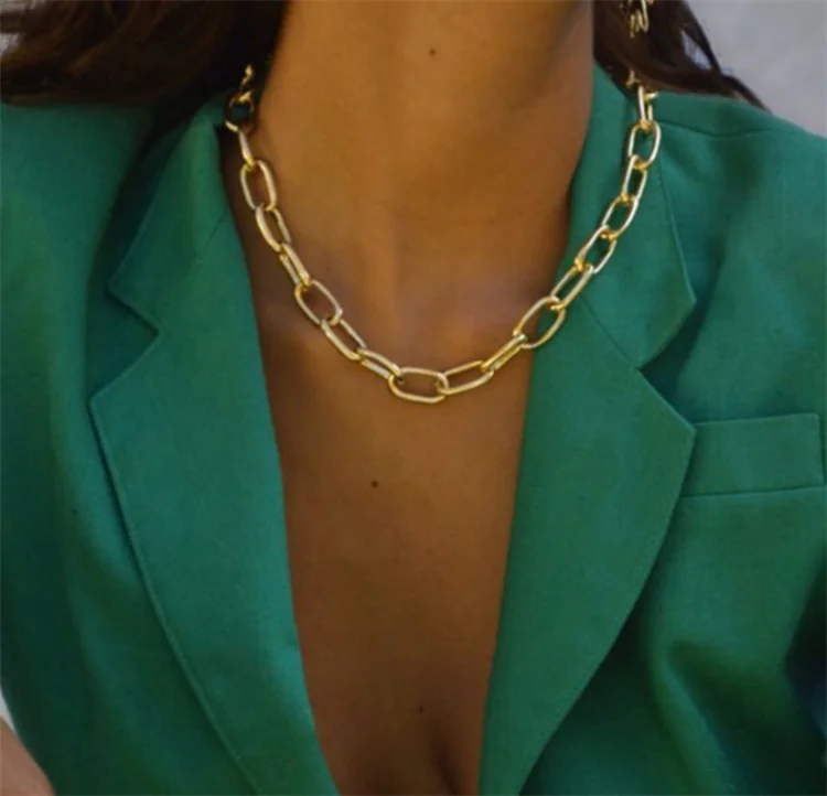 Hot Selling Heavy Metal Necklace Retro Punk Short Thick Gold Plated Jewelry Charm Chain Necklace, Picture
Hot Selling Heavy Metal Necklace Retro Punk Short Thick Gold Plated Jewelry Charm Chain Necklace, Picture