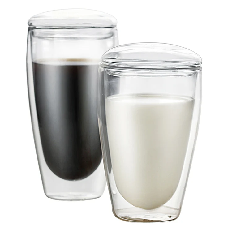 Heat-insulating thickened custom logo double wall tumbler glass coffee cup with glass lid, Clear
Heat-insulating thickened custom logo double wall tumbler glass coffee cup with glass lid, Clear