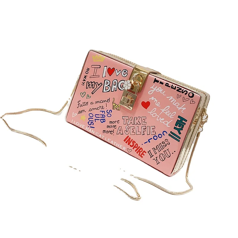 Korean Version Box Small Square Bag Fashion Chic Chain Crossbody Bag 2021 Graffiti Casual Ladies Bags Women Shoulder, White, light gray, orange, pink
Korean Version Box Small Square Bag Fashion Chic Chain Crossbody Bag 2021 Graffiti Casual Ladies Bags Women Shoulder, White, light gray, orange, pink
