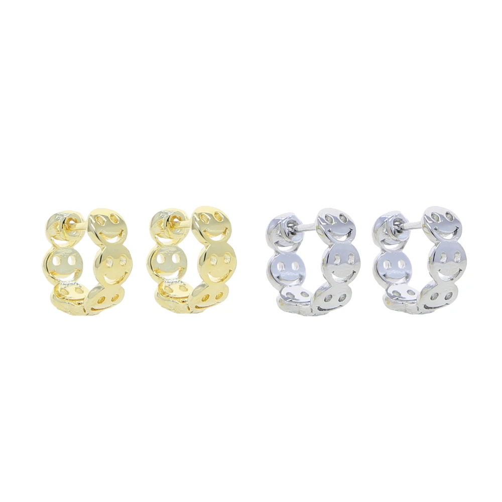 High Quality Happy Smile Face Charm Hoop Huggie Earring High Polished Gold Color Rings Jewelry, Picture
High Quality Happy Smile Face Charm Hoop Huggie Earring High Polished Gold Color Rings Jewelry, Picture
