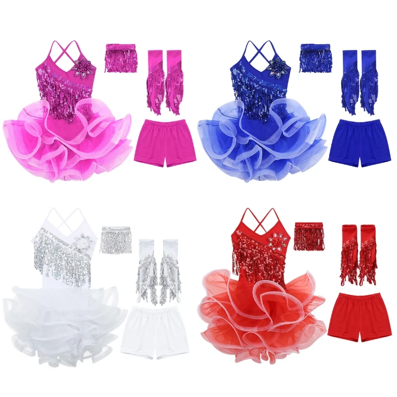 New Arrived Kids Girls Samba Salsa Performance Costume Latin Jazz Sequins Tassel Halter Tutu Dress
New Arrived Kids Girls Samba Salsa Performance Costume Latin Jazz Sequins Tassel Halter Tutu Dress