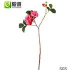 Camellia silk Artificial Flower tea rose stem real touch China wholesale factory unit