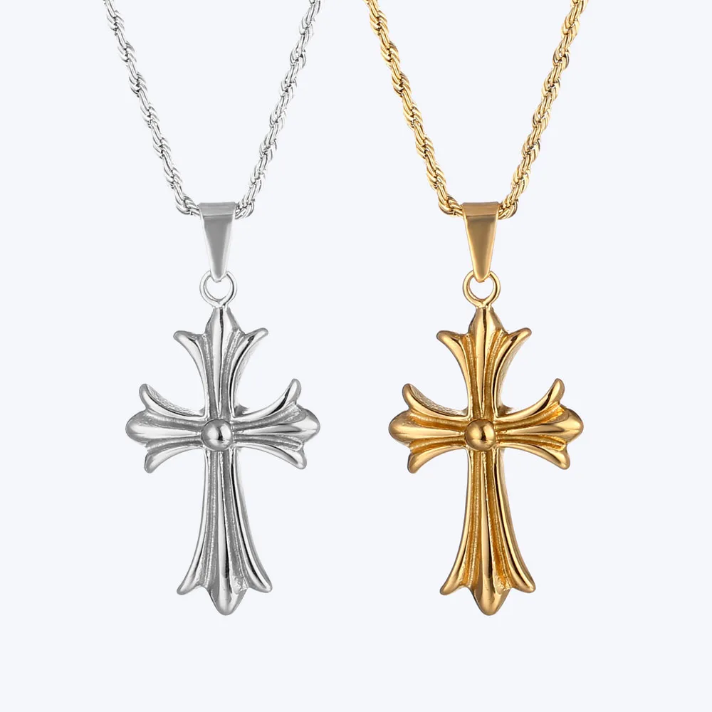 Unique goth gothic cross necklace titanium steel retro pendant 18k gold plated chrome rock cross necklace for women men
Unique goth gothic cross necklace titanium steel retro pendant 18k gold plated chrome rock cross necklace for women men