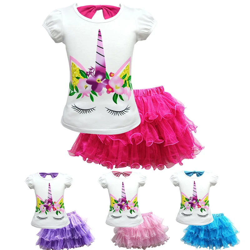 Wholesale summer 2 piece cartoon unicorn short sleeve white top dance tulle skirt girls outfit sets, As picture show
Wholesale summer 2 piece cartoon unicorn short sleeve white top dance tulle skirt girls outfit sets, As picture show