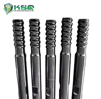 R32-Hex 32-R28, Flushing Hole 9.6 mm, With Slimmed Shank End For Female Shank R28 Drifter Drill Rod