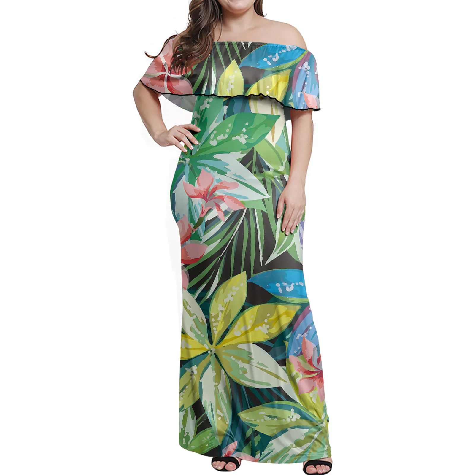 Plus Size Couple Dress Polynesian Tribal Design Casual Women Off Shoulder Ruffle SAMOA Dress Abiye Elbise Elegant Long Dresses
Plus Size Couple Dress Polynesian Tribal Design Casual Women Off Shoulder Ruffle SAMOA Dress Abiye Elbise Elegant Long Dresses