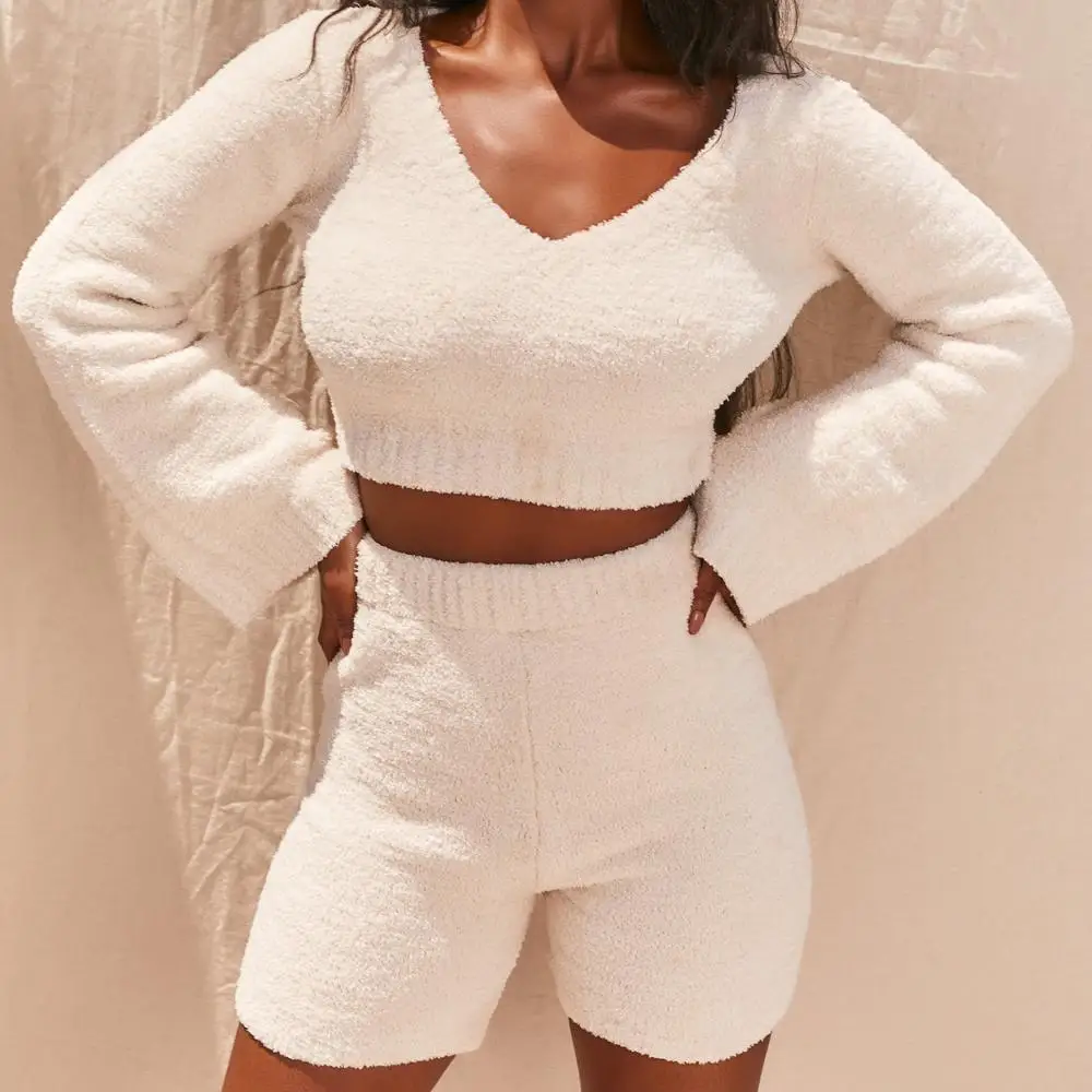 new rrivals up nd down knit home wear suit women plus size casual ribbed short sets 2020 2 pieces for female
new rrivals up nd down knit home wear suit women plus size casual ribbed short sets 2020 2 pieces for female