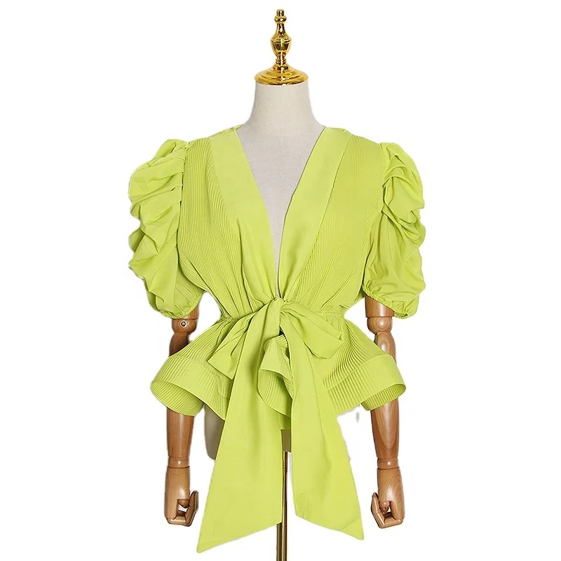 CHICEVER Elegant Loose Women Shirt V Neck Puff Half Sleeve Tunic Lace Up Bow Patchwork Ruffles Blouse
CHICEVER Elegant Loose Women Shirt V Neck Puff Half Sleeve Tunic Lace Up Bow Patchwork Ruffles Blouse
