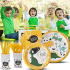 dinosaur birthday party supplies for kids dinosaur party pack spoons forks plates set
