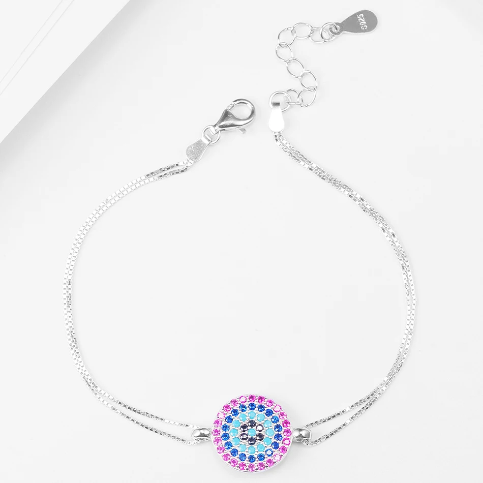 Unique Rhinestone Charm Bracelet 925 Sterling Silver Fashion Turkey eye Bracelets & Bangles For Women Accessories
Unique Rhinestone Charm Bracelet 925 Sterling Silver Fashion Turkey eye Bracelets & Bangles For Women Accessories