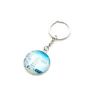 Wholesale Customized circle Transparent 3D shaped Gift Crystal key ring Beautiful Crystal alloy key chain