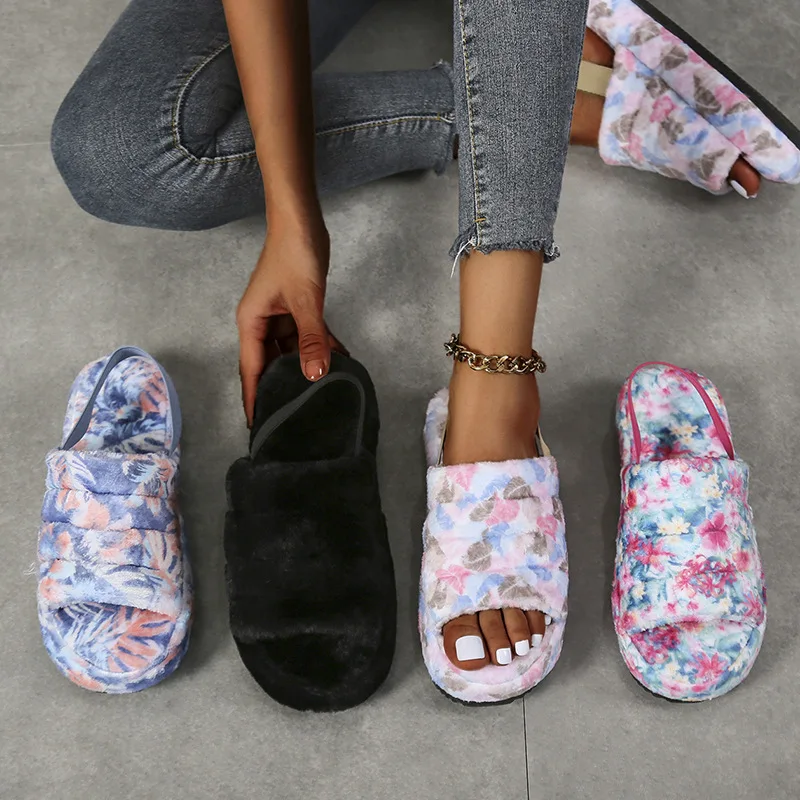 Amazon Hot Sale Ladies Home Slippers Printed Color Open Toe Platform Ankle Strap Ladies Fur Slippers
Amazon Hot Sale Ladies Home Slippers Printed Color Open Toe Platform Ankle Strap Ladies Fur Slippers
