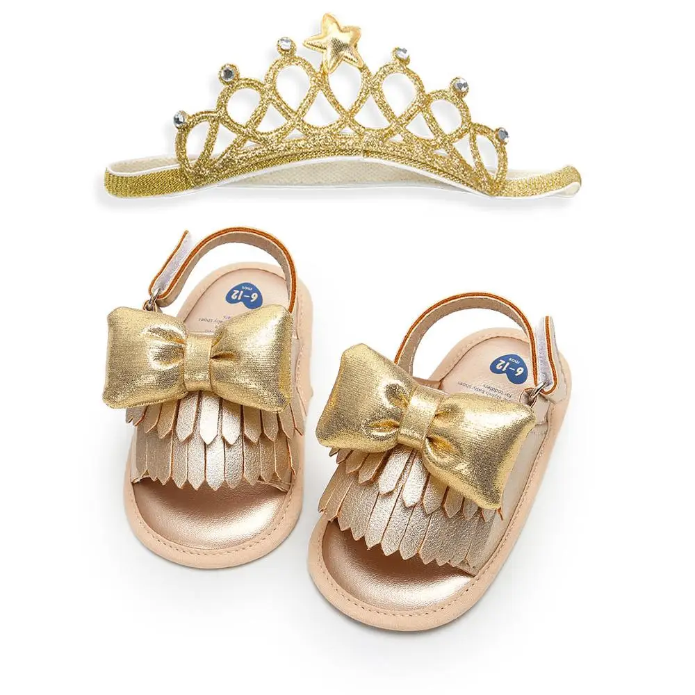 High Quality Pu Leather Bowknot Fashion Soft Baby Sandals Infant Shoes for Girls supplier