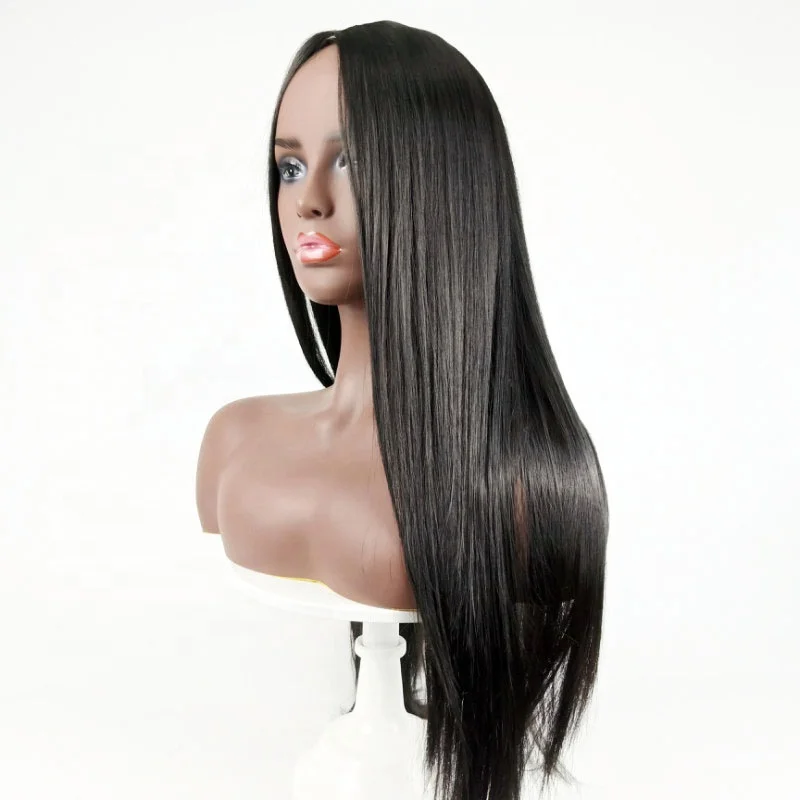 2021 European and American wig women African black mid-length straight hair High temperature wire mechanism full headgear, Photo color
2021 European and American wig women African black mid-length straight hair High temperature wire mechanism full headgear, Photo color