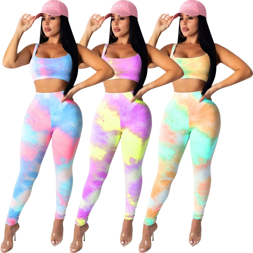 2020 New Casual Party Women Tie Dye 2 Piece Outfits Sleeveless Crop Top Stacked Pants Set
2020 New Casual Party Women Tie Dye 2 Piece Outfits Sleeveless Crop Top Stacked Pants Set