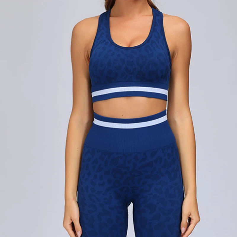 Women Seamless Leopard Yoga Set Gym Clothing Fitness High Waist Leggings Cropped Bra Sport Suit 
Women Seamless Leopard Yoga Set Gym Clothing Fitness High Waist Leggings Cropped Bra Sport Suit
