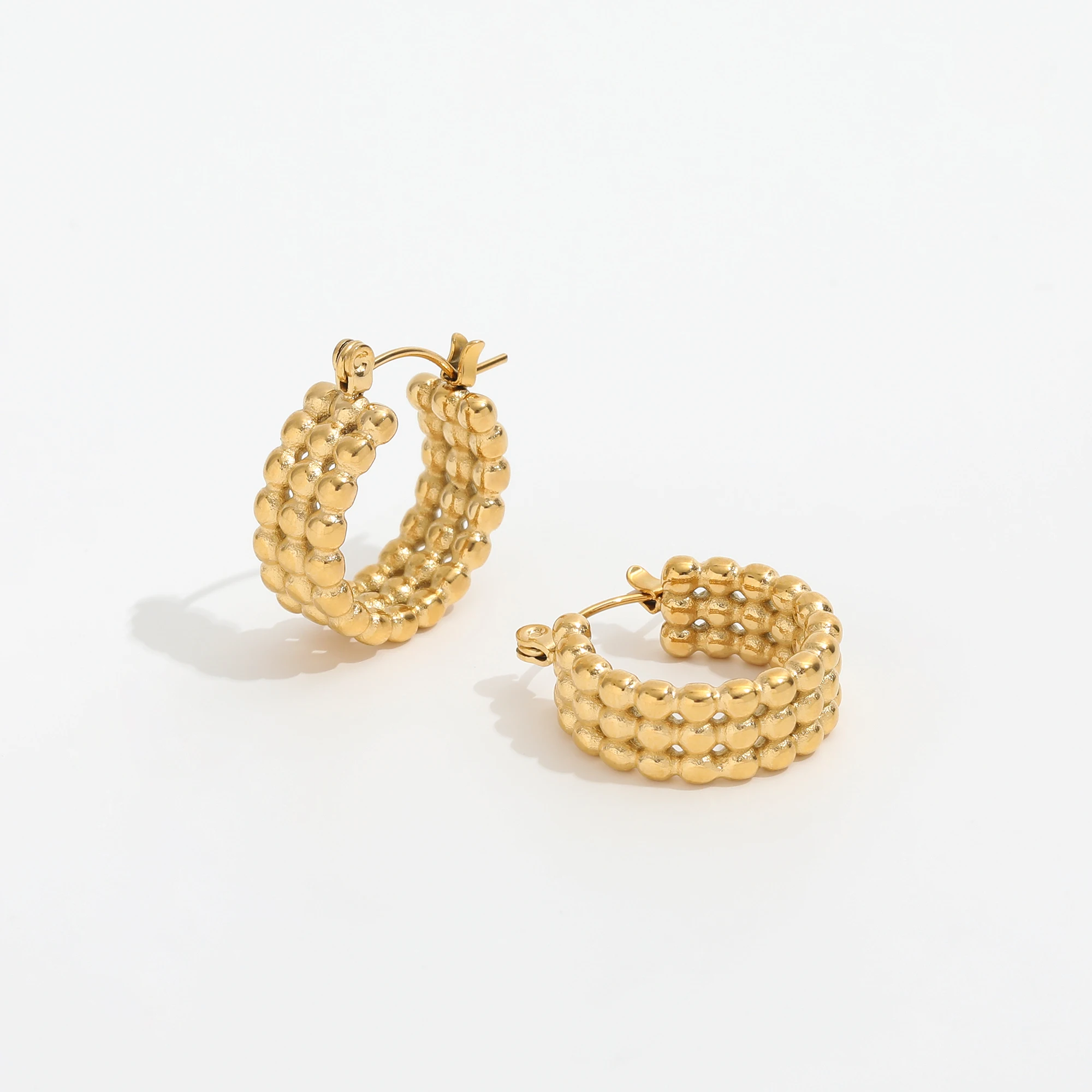 Joolim New 18K Gold Plated Bead Chunky Hoop Unique Stainless Steel Earring Wholesale Trendy Jewelry
Joolim New 18K Gold Plated Bead Chunky Hoop Unique Stainless Steel Earring Wholesale Trendy Jewelry