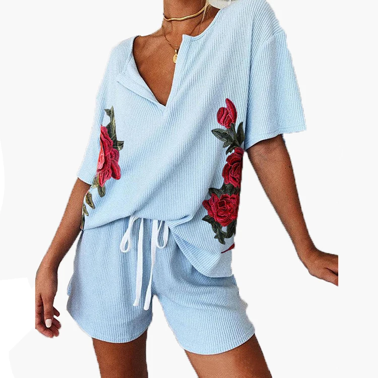 factory supplier Women Two Pieces Pajama Set Women custom sexy pajamas short sleeve pyjamas
factory supplier Women Two Pieces Pajama Set Women custom sexy pajamas short sleeve pyjamas