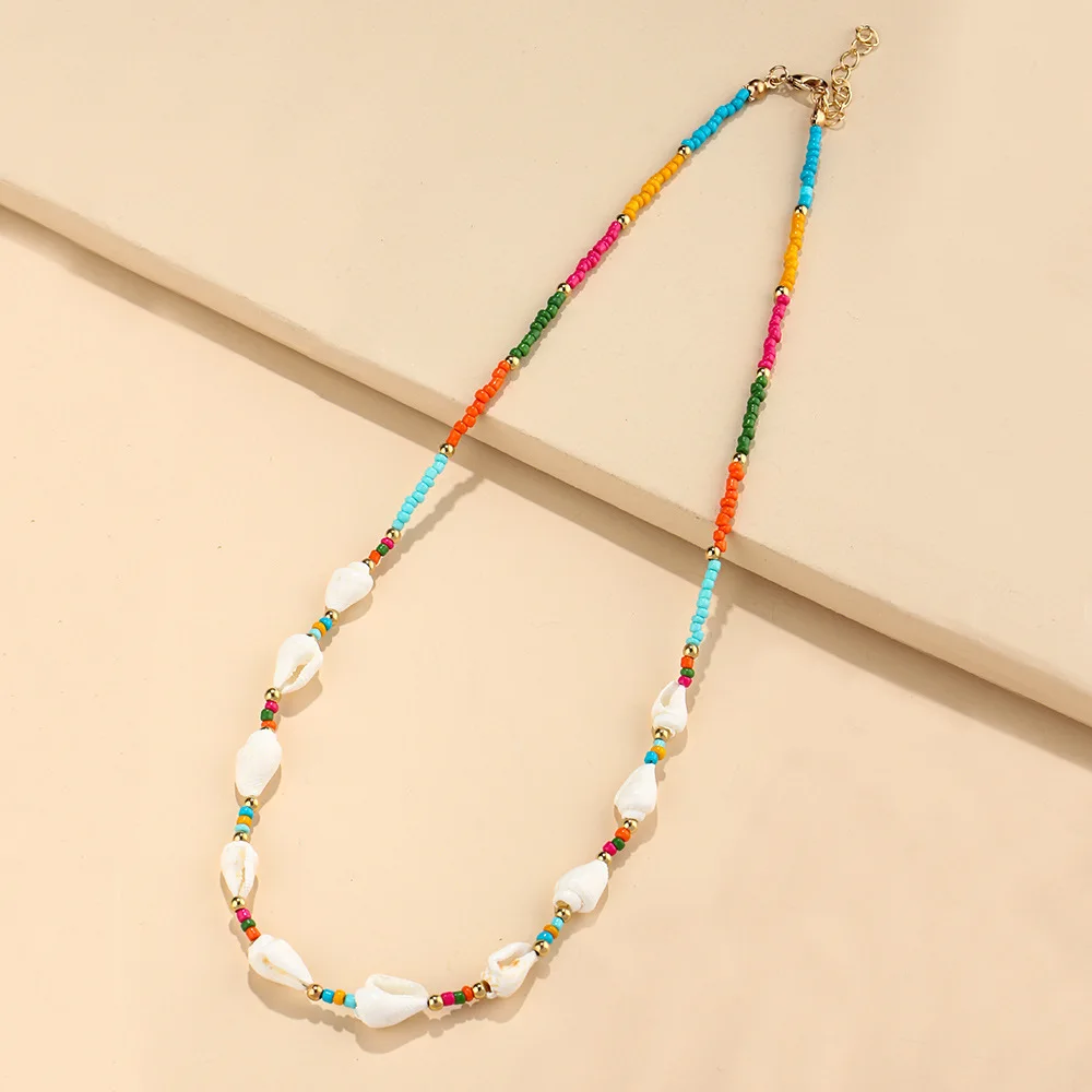 KRKC 2021 summer new fashion custom women jewelry colorful rice bead bohemian beach sea shell necklace
KRKC 2021 summer new fashion custom women jewelry colorful rice bead bohemian beach sea shell necklace