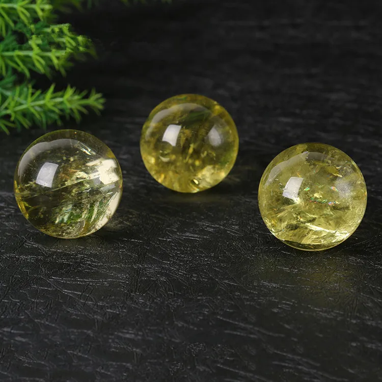 natural citrine quartz crystal balls sphere yellow crystal ball