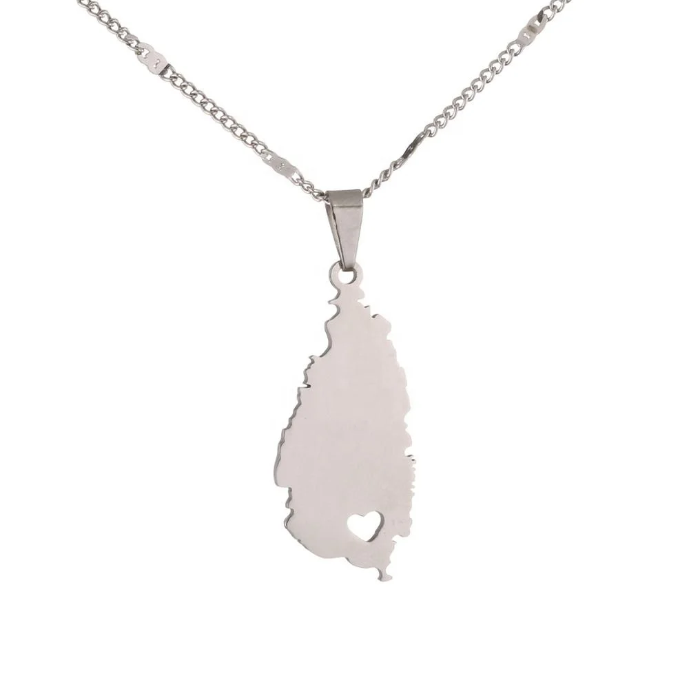 Stainless Steel Fashion Heart Saint Lucia Map Necklace St. Lucia Pendant Chain Jewelry
Stainless Steel Fashion Heart Saint Lucia Map Necklace St. Lucia Pendant Chain Jewelry