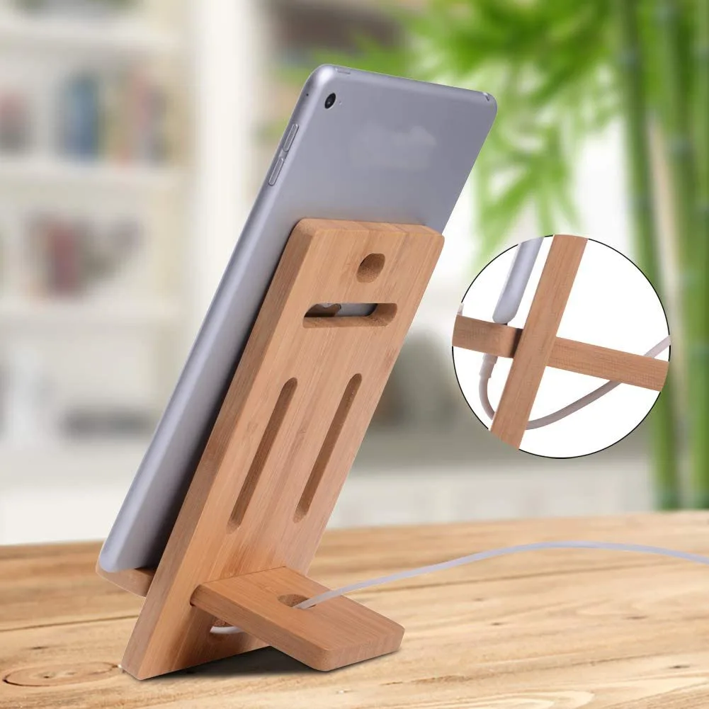 Bamboo Wooden Desktop Phone Holder Desktop Stand Holder Bamboo Phone