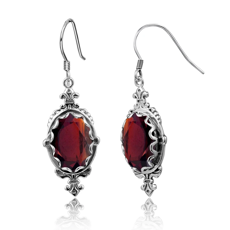 Vintage Jewelry Designer Drop Sterling Silver Women Earrings Garnet Red Crystal Earrings
Vintage Jewelry Designer Drop Sterling Silver Women Earrings Garnet Red Crystal Earrings