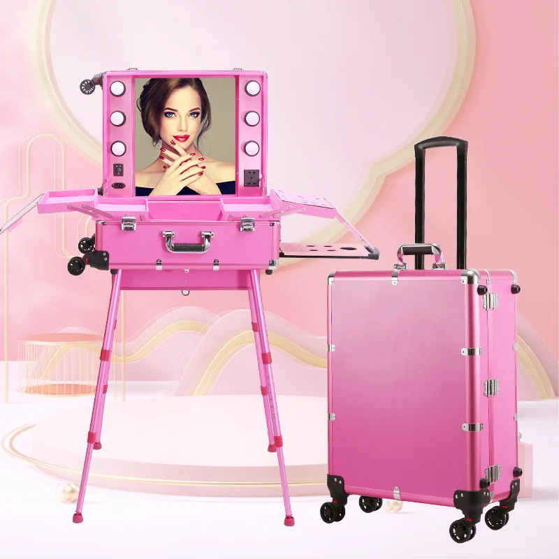 5 Color Professional Cosmetic Trolley Cases Fashionable Design Cosmetic Travel Case Women Hasp Cosmetic Case with Led Light, Custom
5 Color Professional Cosmetic Trolley Cases Fashionable Design Cosmetic Travel Case Women Hasp Cosmetic Case with Led Light, Custom