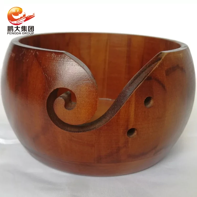 Knitting&Crocheting Wooden Yarn Bowl, Natural wood color 
Knitting&Crocheting Wooden Yarn Bowl, Natural wood color