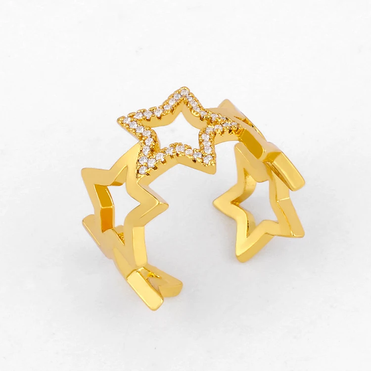 New Arrival Gold Plated Adjustable Ring Women Hollow Crystal Stars Zircon Star Diamond Ring, Picture
New Arrival Gold Plated Adjustable Ring Women Hollow Crystal Stars Zircon Star Diamond Ring, Picture