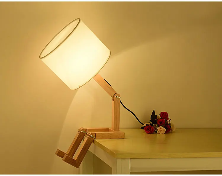 Nordic creative simple personality design lamp children's desk bedroom bedside white table lamp