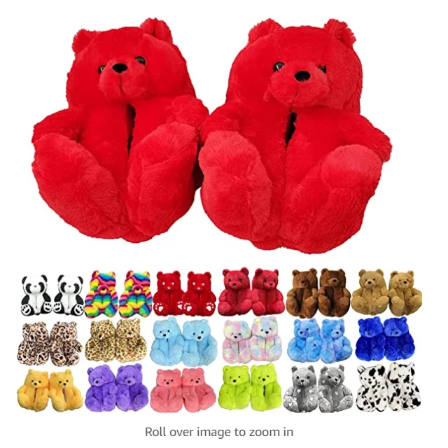 Newest Designer Unisex winter slippers Rainbow Plush Christmas Limited adult teddy bear slippers Wholesale
Newest Designer Unisex winter slippers Rainbow Plush Christmas Limited adult teddy bear slippers Wholesale