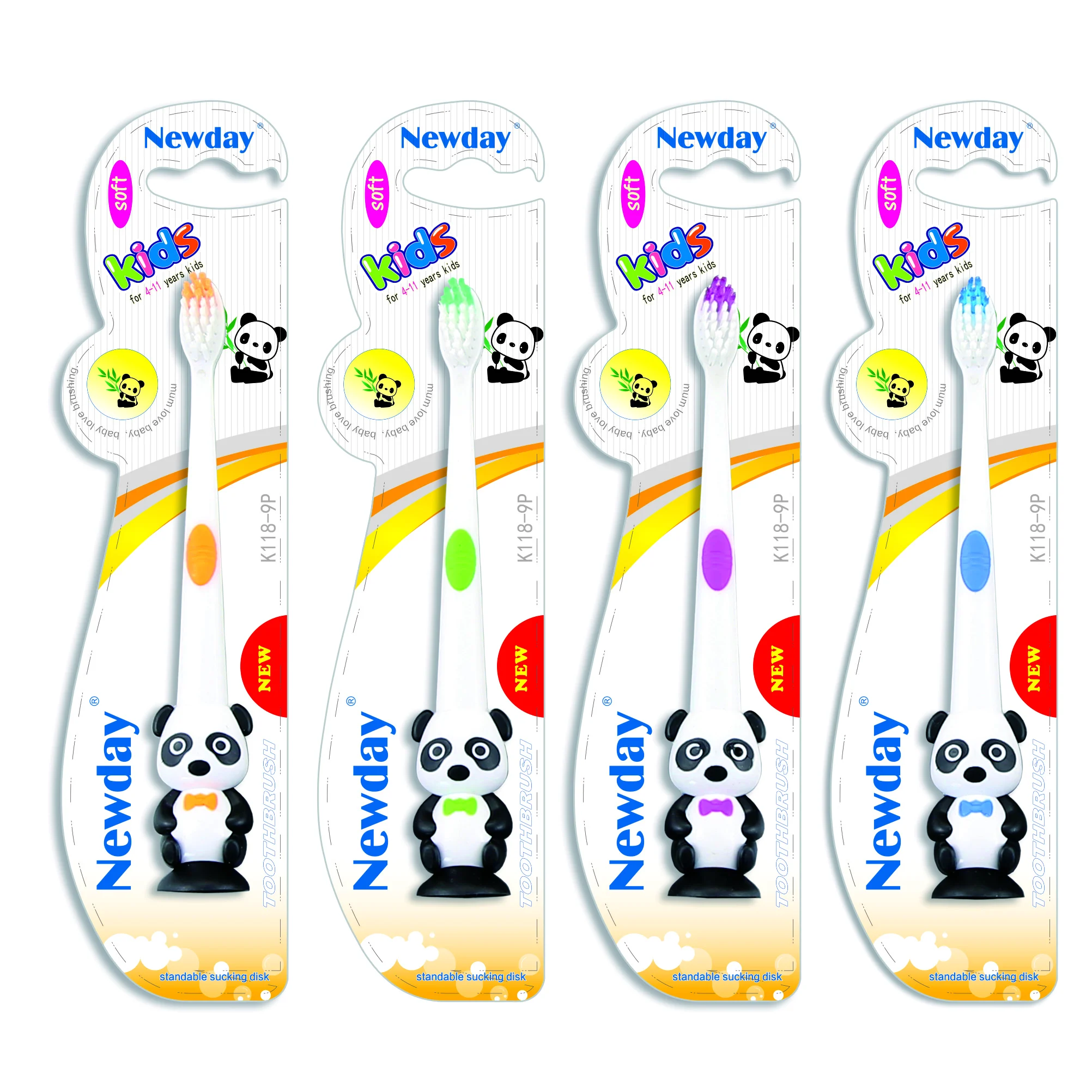 Panda Shaping Kids Toothbrush Soft Nylon Bristles Children Tooth Brush Standing Suction OEM Customer Based Order
Panda Shaping Kids Toothbrush Soft Nylon Bristles Children Tooth Brush Standing Suction OEM Customer Based Order