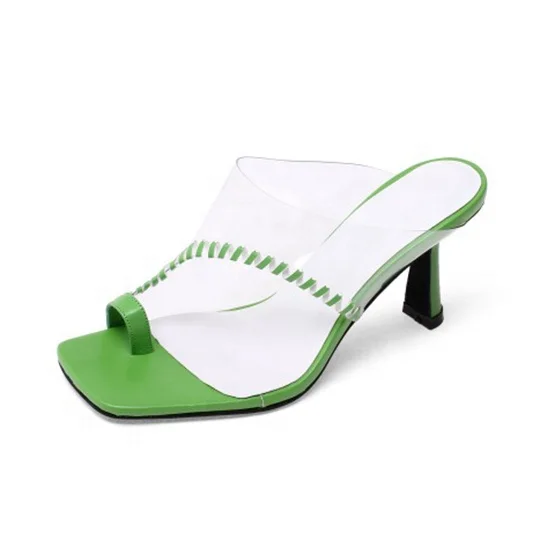Clip toe Slides Women Low Thin Heel Slippers Flip Flop PVC Heels Pumps Shoes, Green beige
Clip toe Slides Women Low Thin Heel Slippers Flip Flop PVC Heels Pumps Shoes, Green beige