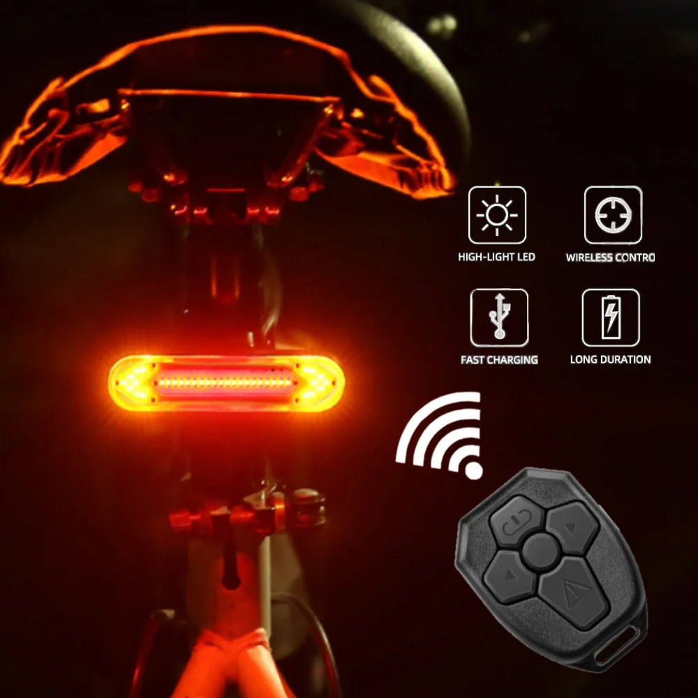 New Bicycle Rear Light LED Wireless Remote Control USB Rechargeable Mountain Bike Tail Turn Signal Warning Light Lighting Tool, Black
New Bicycle Rear Light LED Wireless Remote Control USB Rechargeable Mountain Bike Tail Turn Signal Warning Light Lighting Tool, Black