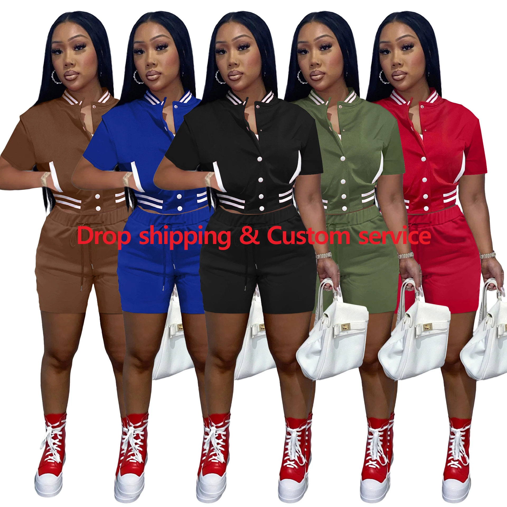 fall summer threaded baseball uniform coats jogging sweatsuit jackets outfits womens clothing tracksuit two piece sets, Picture color
fall summer threaded baseball uniform coats jogging sweatsuit jackets outfits womens clothing tracksuit two piece sets, Picture color