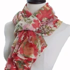 new design polyester print flower shawl and scarf for women
