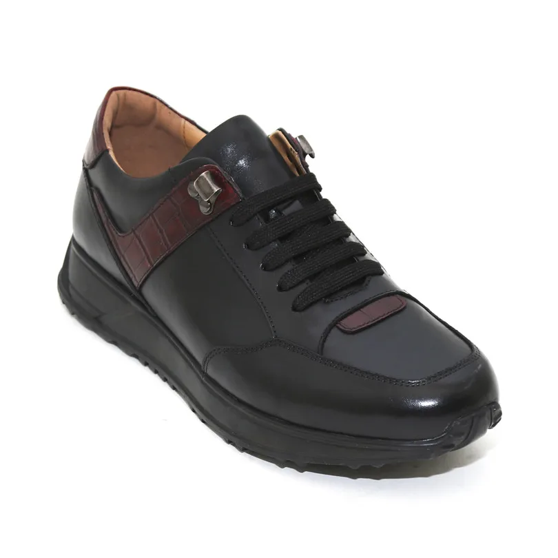 Custom men's sports shoes rubber outsole men's casual shoes sports leather shoes, Black
Custom men's sports shoes rubber outsole men's casual shoes sports leather shoes, Black