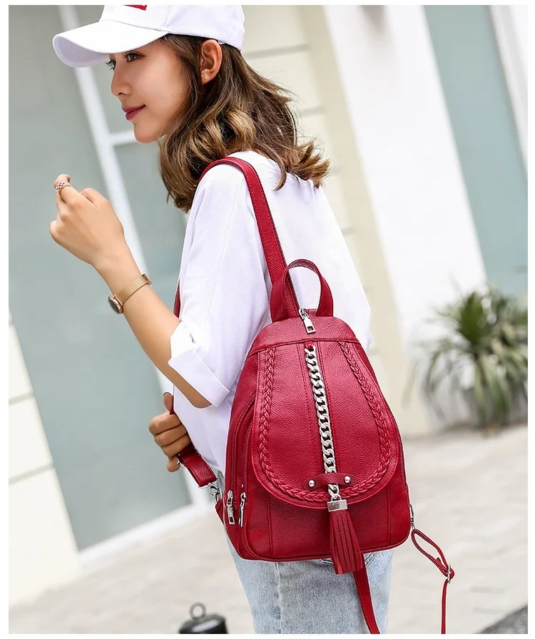 Chain tassel Women Backpack travel backpack design Rucksack Red bag Girl Chest Red bags, Multifunctional bag
Chain tassel Women Backpack travel backpack design Rucksack Red bag Girl Chest Red bags, Multifunctional bag
