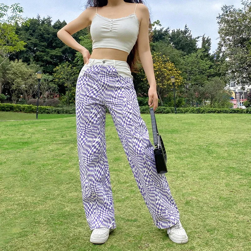Summer Autumn High Waisted Female Pants Micro Flared Trousers Geometric Print Causal Pants
Summer Autumn High Waisted Female Pants Micro Flared Trousers Geometric Print Causal Pants