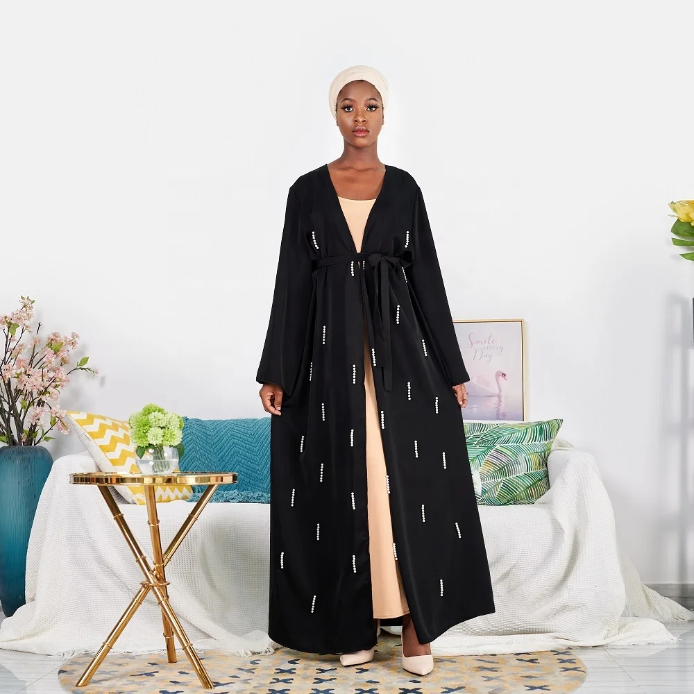 Wholesale high quality abaya maxi dress women muslim open cardigan islamic kimono beaded abaya, Black
Wholesale high quality abaya maxi dress women muslim open cardigan islamic kimono beaded abaya, Black
