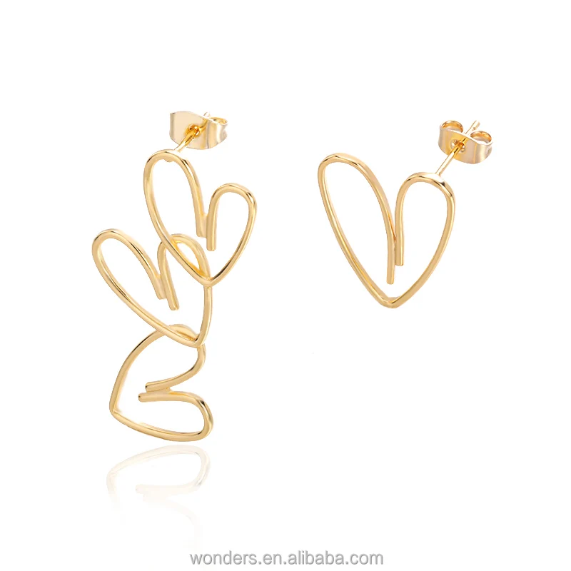 Unbalance Open Heart Geometric Big Small Kid Woman Earing Fashion Gold Heart Shape Earrings
Unbalance Open Heart Geometric Big Small Kid Woman Earing Fashion Gold Heart Shape Earrings