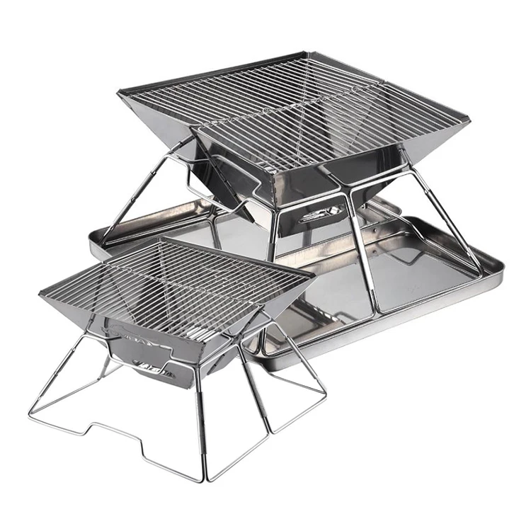 3-4 people charcoal stainless steel Outdoor camping folding grill, Silver
3-4 people charcoal stainless steel Outdoor camping folding grill, Silver