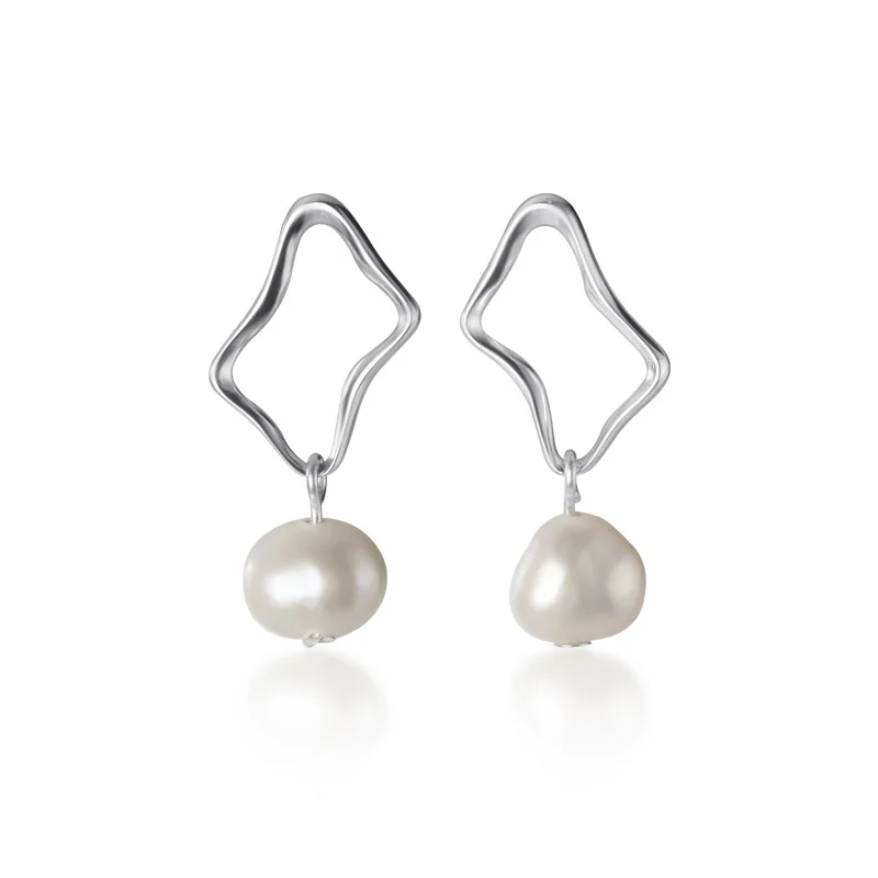 925 sterling silver baroque pearl women's earrings irregular geometric earrings women's jewelry
925 sterling silver baroque pearl women's earrings irregular geometric earrings women's jewelry